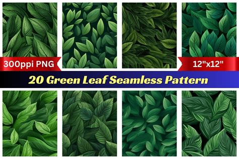 20 Green Leaf Seamless Pattern Graphic by Artistic Forest · Creative ...