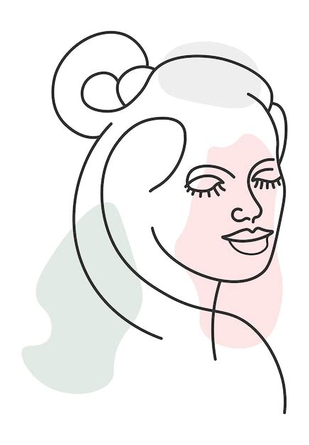 Premium Vector Abstract Portrait Of Woman With Ponytail Hairstyle