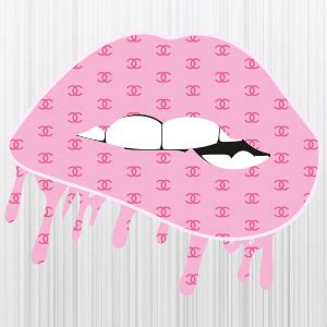 Pink Drip Lips Chanel Pattern SVG Chanel Pattern Sexy Drip Lips PNG