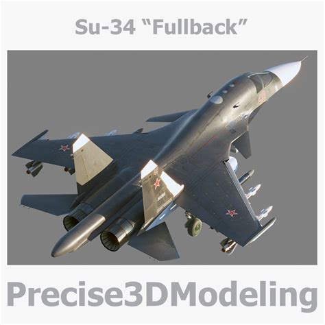 Russian Sukhoi Su 34 Fullback Fighter Bomber Strike Aircraft 3d Model