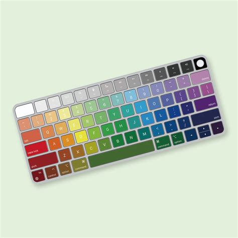 Rainbow Color Scheme Keyboard Sticker for Magic Keyboard With Touch ID ...