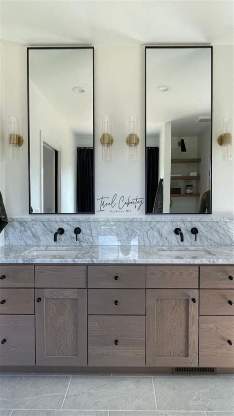 Modern Bathroom with Countertop Backsplash and Double Sinks