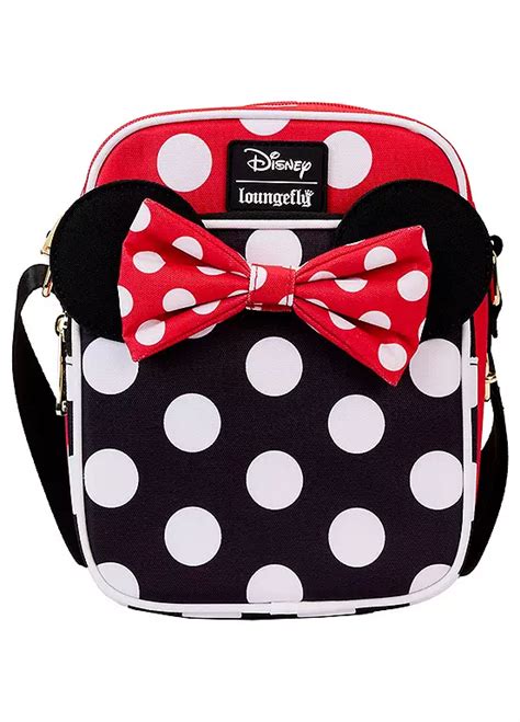 Loungefly Disney Minnie Rocks The Dots Nylon Passport Crossbody Bag