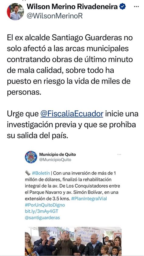 Martin Pallares on Twitter Será que WilsonMerinoR borró este tuit