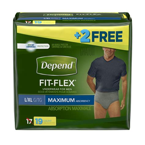 Depend Fit Flex Incontinence Underwear For Men Maximum Absorbency Lxl