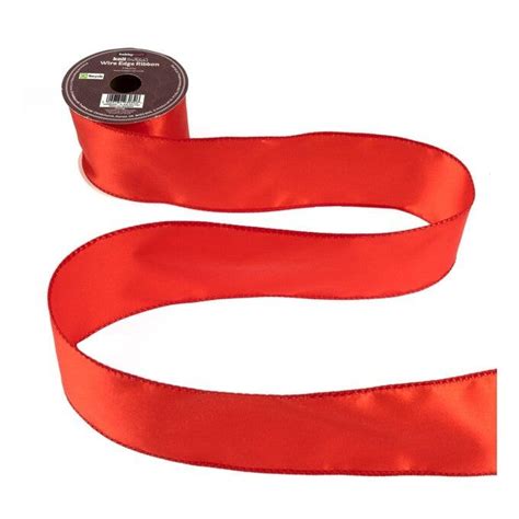 Buy Red Wire Edge Satin Ribbon Mm X M For Gbp Hobbycraft Uk