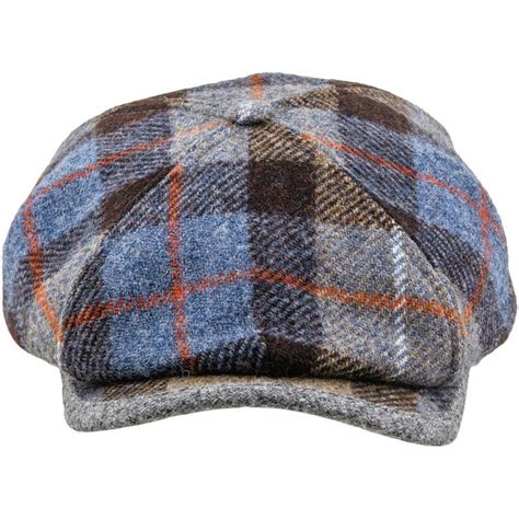 Rambler Gorra Plana De Harris Tweed Lana Azul Etsy Espa A In