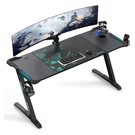 ERGONOMIC Z60 BLACK GAMING DESK WITH RGB LIGHTS