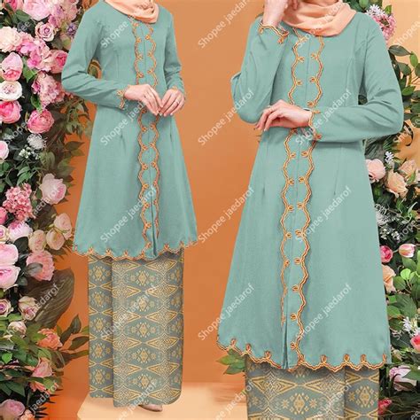 Baju Kebarung Lubah Modern Nikahtunang Kebarung Songket Tabur Kebaya Batik Sulam Ironless