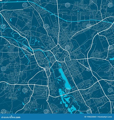 Vector Map Of Hannover Street Map Art Poster Illustration Stock Vector