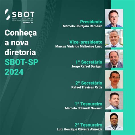 Nova diretoria assume a SBOT SP em 2024 SBOT Regional São Paulo