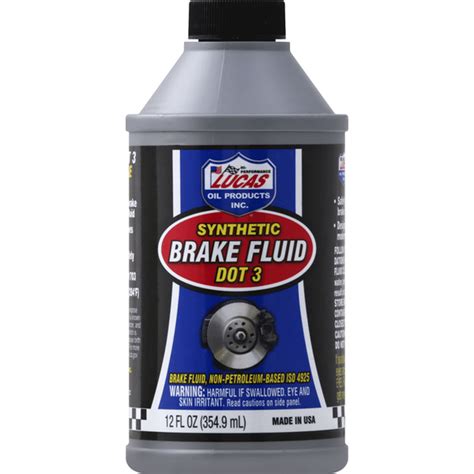 Lucas Brake Fluid, Synthetic, Dot 3 (12 oz) - Instacart