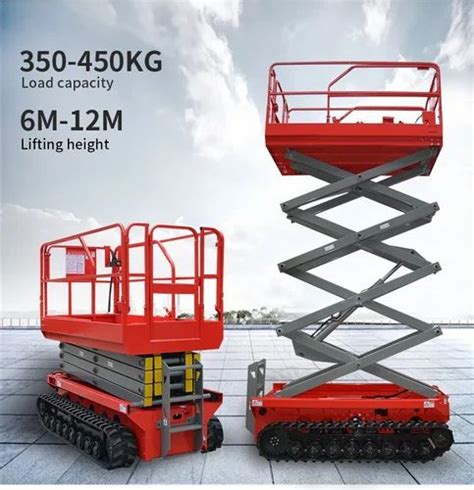 Track Crawler Self Propelled Scissor Lift Battery Power Rated Loading