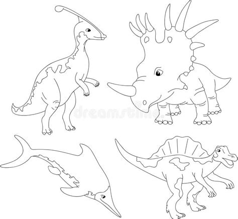 Styracosaurus Spinosaurus Tyrannosaur Stegosaurus και Parasau