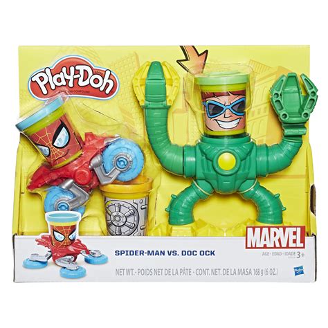 Play Doh Marvel Can Heads Spider Man Vs Doc Ock Set With Cans Of