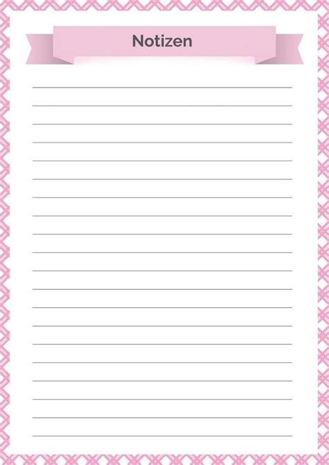 A Pink Notepad With The Words Notizen On It And A Ribbon Around It