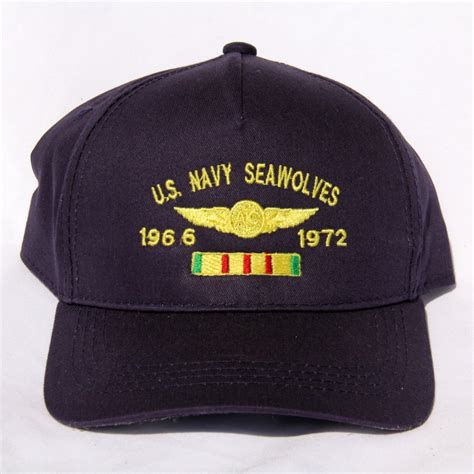 Ball Cap Blue Embroidered Us Navy Seawolves A C Wings Ribbon W Dates Hal 3 Seawolf