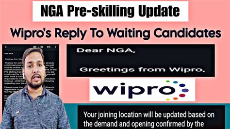 Wipro Onboarding Update Wipro Pre Skilling Training Connect Session