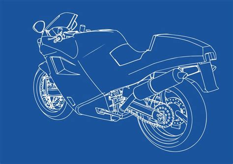 Premium Vector | Drawing sports bike on a blue background vectorx9