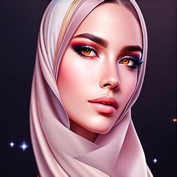 Illustration Of A Woman Wearing An Aesthetic Hijab, Hijab Illustration ...