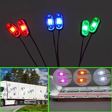 Feux Lat Raux Led V Pour Camion Rc Tamiya Remorque Scania S