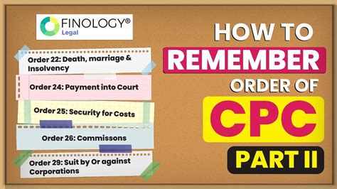 Tricks Techniques To Remember Orders Of CPC Learn CPC Quickly