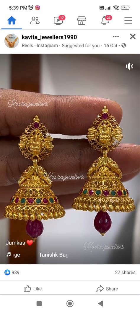 Pin by Veena Reddy on Gold earrings in 2023 | Pretty gold necklaces ...