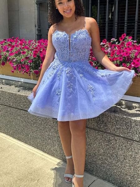 Princess V Neck Open Back Light Blue Lace Prom Dresses Light Blue Lac