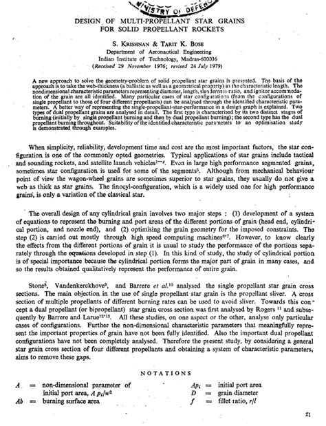 (PDF) Design of Multi-Propellant Star Grains for Solid Propellant Rockets