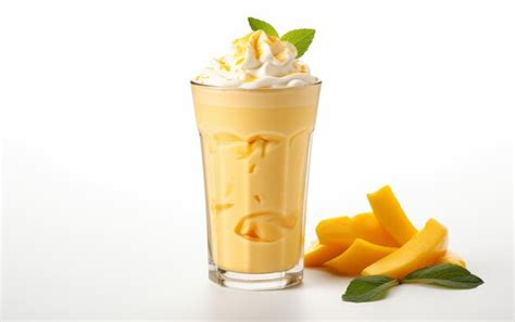 Premium Photo Refreshing Mango Milkshake On White Background