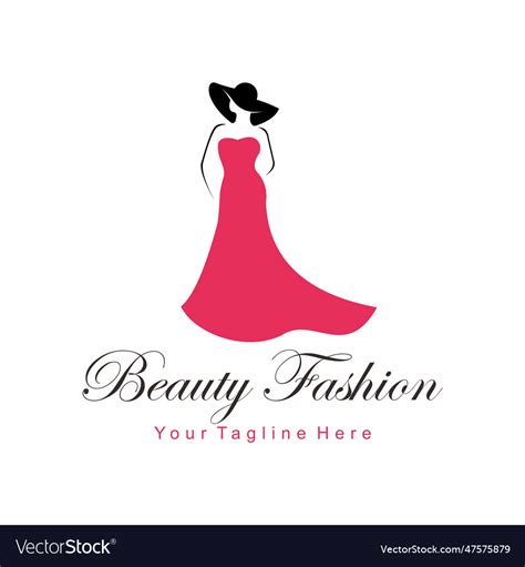 Model beauty fashion flat style logo Royalty Free Vector