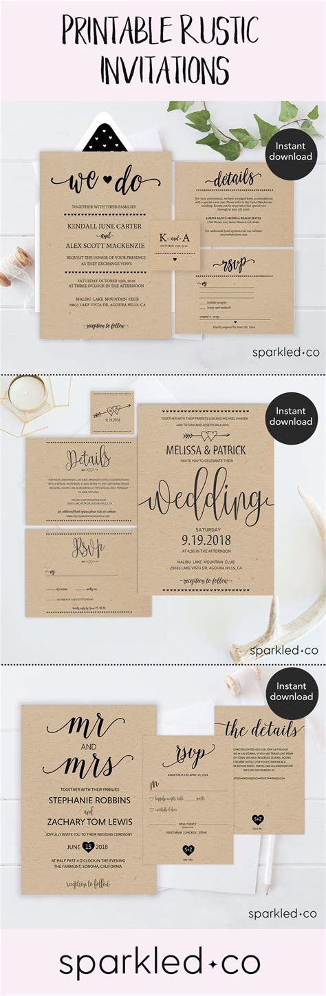 Affordable Diy Rustic Wedding Invitations Wedding Invitation