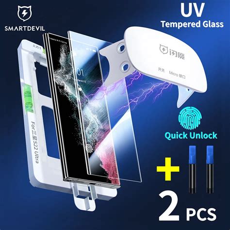 SmartDevil Full Glue UV Tempered Glass For Samsung Galaxy S23 Ultra S22