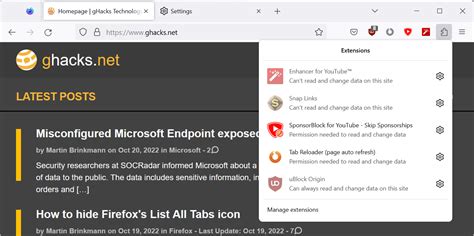 Januarys Firefox Release Will Support Manifest V3 Extensions Ghacks