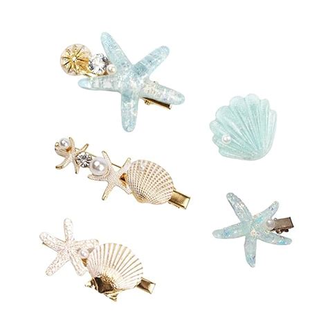 Amazon Shell Pearl Starfish Hair Clip Set For Women Girls