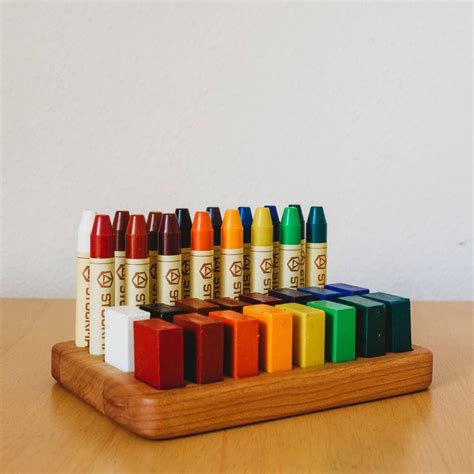 Wooden Crayon Holder 16 Sticks And 16 Blocks Artofit