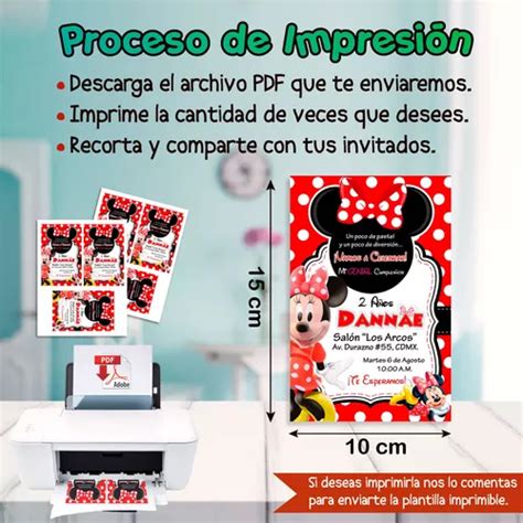 Invitaci N Digital Minnie Mouse Imprimible Whatsapp En Venta En L Zaro