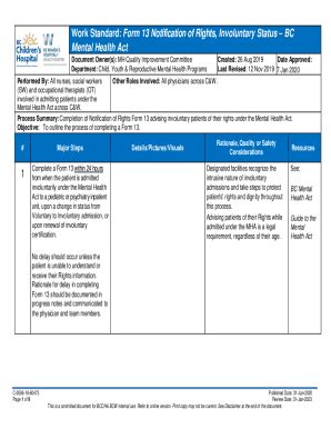 Fillable Online Policyandorders Cw Bc Pdf Mental Health Act Form