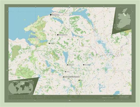 Leitrim, Ireland. OSM. Labelled Points of Cities Stock Illustration ...