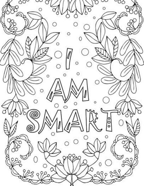 Positive Affirmation Coloring Book All Ages Printable Etsy Coloring