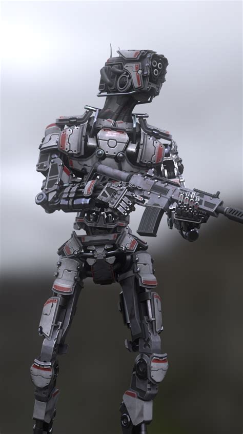 Heavy armored scifi robot character | CGTrader