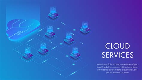 Isometric Cloud Services Technology Concept Vector Art At Vecteezy