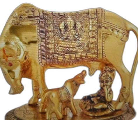 Brass Kamdhenu Cow Calf Krishna Statue At Rs Piece Cow And Calf