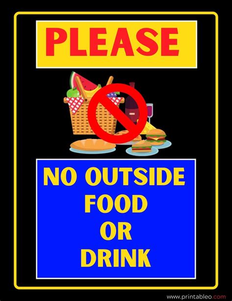 37 No Food Or Drink Sign Printable PDFs Printableo