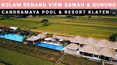 CANDRAMAYA POOL RESORT KLATEN RENANG VIEW SAWAH DAN GUNUNG KLATEN