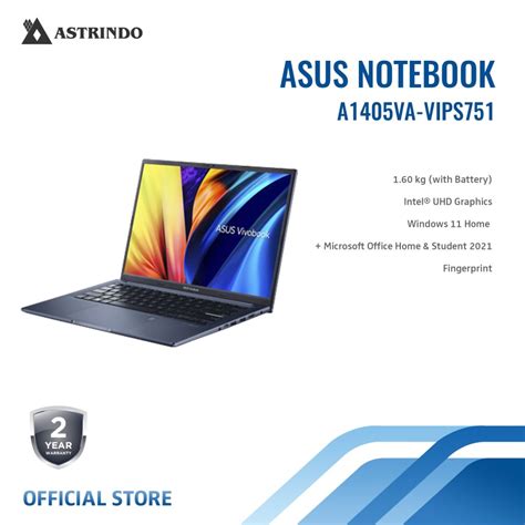 Jual Asus Vivobook A1405VA 14 I7 1355U WUXGA 8GB 512GB Win11