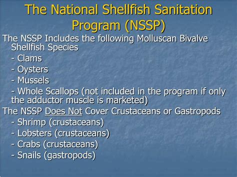 PPT Basic Concepts Of The National Shellfish Sanitation Program NSSP