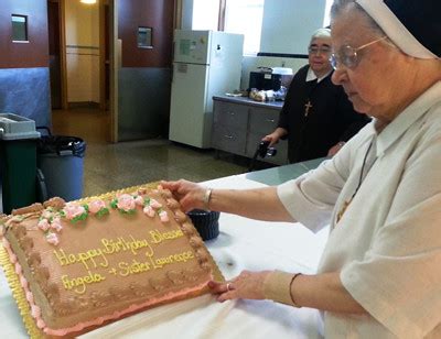 SM Lawrence Lojko With Birthday Cake Felician Sisters Of North