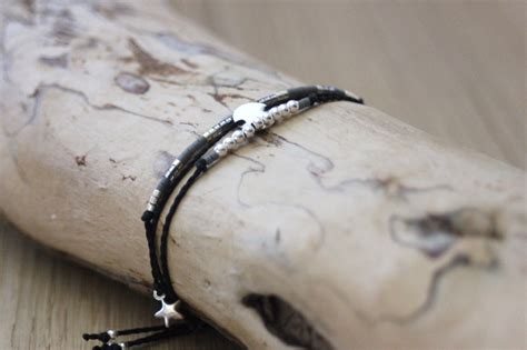 Bracelet BLACKOUT 3en1 Perles Argent Et Miyuki Emmafashionstyle