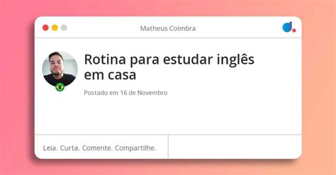 Rotina para estudar inglês em casa